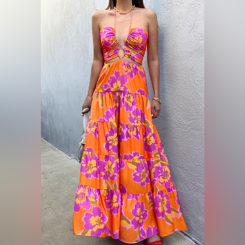 Runaway the label orchid maxi dress